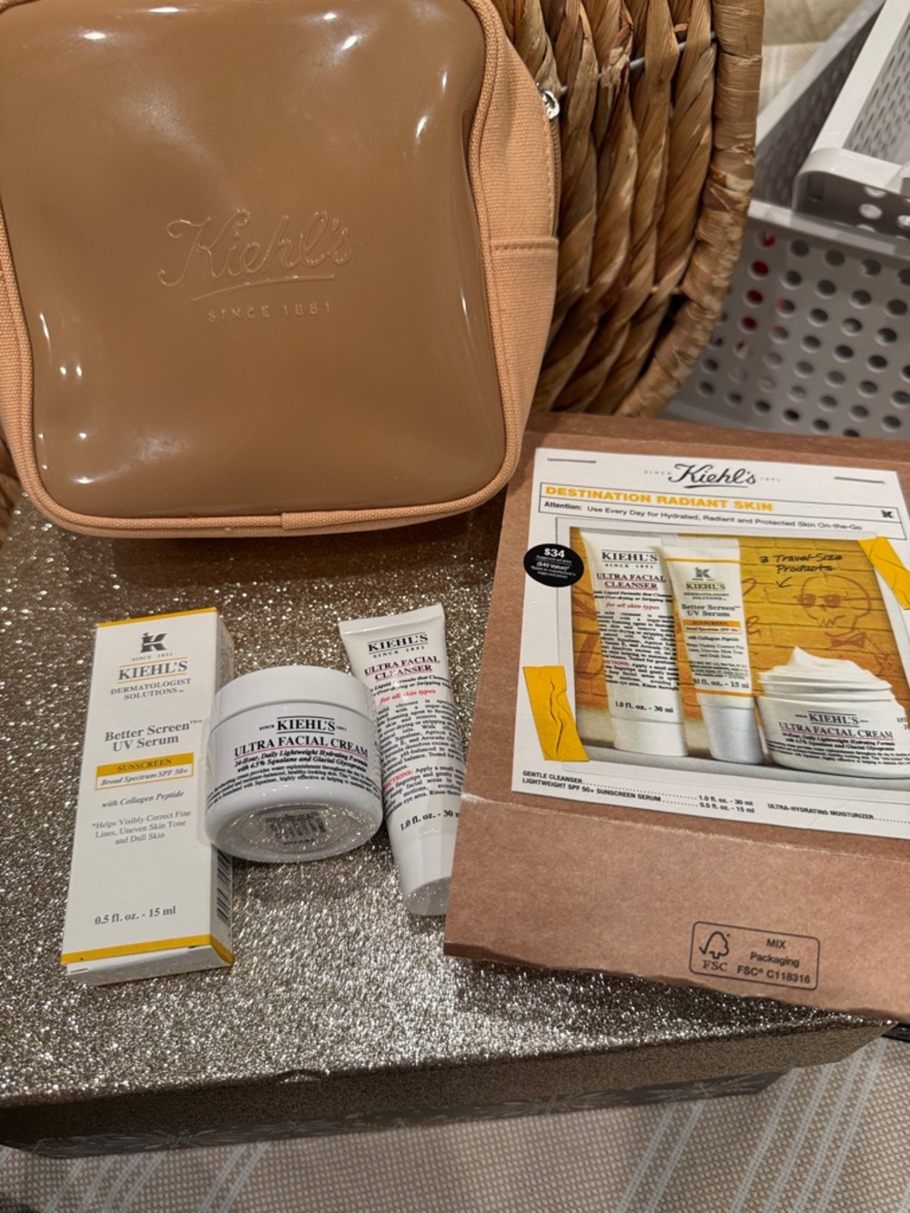 NEW 3 pc set Kiehl's Destination Ultra Facial Skincare Trio set